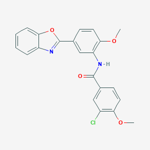 molecular formula C22H17ClN2O4 B214816 N-[5-(1,3-benzoxazol-2-yl)-2-methoxyphenyl]-3-chloro-4-methoxybenzamide 