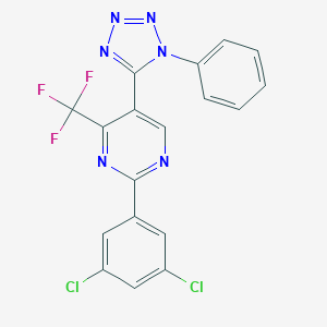 molecular formula C18H9Cl2F3N6 B214825 2-(3,5-dichlorophenyl)-5-(1-phenyl-1H-tetraazol-5-yl)-4-(trifluoromethyl)pyrimidine 