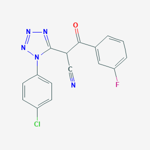2-[1-(4-chlorophenyl)-1H-tetraazol-5-yl]-3-(3-fluorophenyl)-3-oxopropanenitrile
