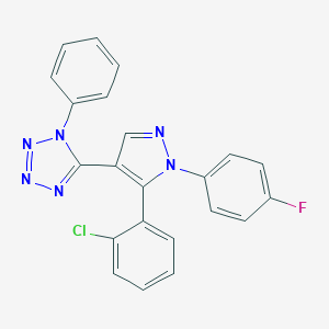 molecular formula C22H14ClFN6 B214830 5-[5-(2-chlorophenyl)-1-(4-fluorophenyl)-1H-pyrazol-4-yl]-1-phenyl-1H-tetraazole 
