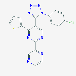 molecular formula C19H11ClN8S B214835 5-[1-(4-chlorophenyl)-1H-tetraazol-5-yl]-2-(2-pyrazinyl)-4-(2-thienyl)pyrimidine 
