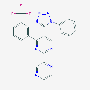 molecular formula C22H13F3N8 B214836 5-(1-phenyl-1H-tetraazol-5-yl)-2-(2-pyrazinyl)-4-[3-(trifluoromethyl)phenyl]pyrimidine 