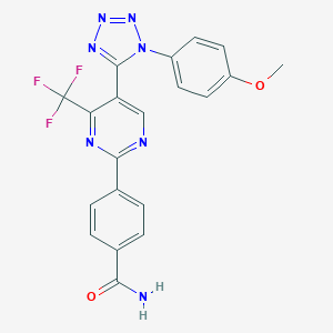 4-[5-[1-(4-methoxyphenyl)-1H-tetraazol-5-yl]-4-(trifluoromethyl)-2-pyrimidinyl]benzamide