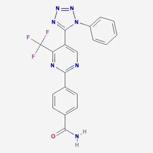4-[5-(1-phenyl-1H-tetraazol-5-yl)-4-(trifluoromethyl)-2-pyrimidinyl]benzamide
