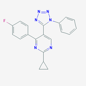 molecular formula C20H15FN6 B214841 2-cyclopropyl-4-(4-fluorophenyl)-5-(1-phenyl-1H-tetraazol-5-yl)pyrimidine 