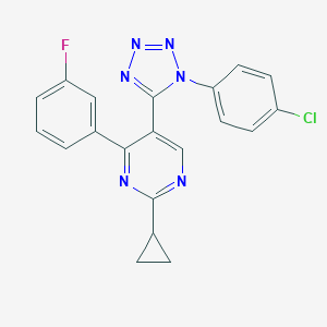 molecular formula C20H14ClFN6 B214842 5-[1-(4-chlorophenyl)-1H-tetraazol-5-yl]-2-cyclopropyl-4-(3-fluorophenyl)pyrimidine 