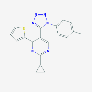 2-cyclopropyl-5-[1-(4-methylphenyl)-1H-tetraazol-5-yl]-4-(2-thienyl)pyrimidine