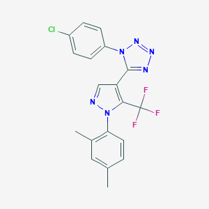 molecular formula C19H14ClF3N6 B214849 1-(4-chlorophenyl)-5-[1-(2,4-dimethylphenyl)-5-(trifluoromethyl)-1H-pyrazol-4-yl]-1H-tetraazole 