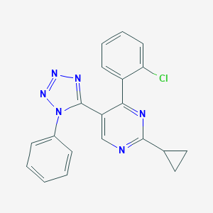 molecular formula C20H15ClN6 B214853 4-(2-chlorophenyl)-2-cyclopropyl-5-(1-phenyl-1H-tetraazol-5-yl)pyrimidine 