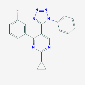molecular formula C20H15FN6 B214854 2-cyclopropyl-4-(3-fluorophenyl)-5-(1-phenyl-1H-tetraazol-5-yl)pyrimidine 