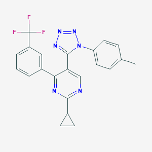 molecular formula C22H17F3N6 B214855 2-cyclopropyl-5-[1-(4-methylphenyl)-1H-tetraazol-5-yl]-4-[3-(trifluoromethyl)phenyl]pyrimidine 
