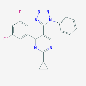 molecular formula C20H14F2N6 B214858 2-cyclopropyl-4-(3,5-difluorophenyl)-5-(1-phenyl-1H-tetraazol-5-yl)pyrimidine 