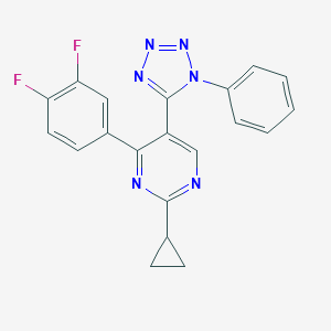 molecular formula C20H14F2N6 B214859 2-cyclopropyl-4-(3,4-difluorophenyl)-5-(1-phenyl-1H-tetraazol-5-yl)pyrimidine 