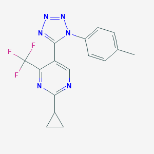 molecular formula C16H13F3N6 B214860 2-cyclopropyl-5-[1-(4-methylphenyl)-1H-tetraazol-5-yl]-4-(trifluoromethyl)pyrimidine 