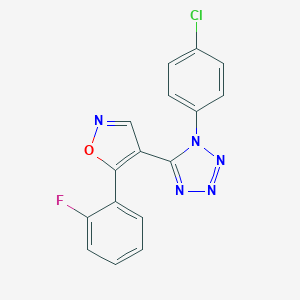 molecular formula C16H9ClFN5O B214866 1-(4-chlorophenyl)-5-[5-(2-fluorophenyl)-4-isoxazolyl]-1H-tetraazole 