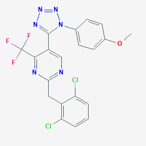 molecular formula C20H13Cl2F3N6O B214868 2-(2,6-dichlorobenzyl)-5-[1-(4-methoxyphenyl)-1H-tetraazol-5-yl]-4-(trifluoromethyl)pyrimidine 