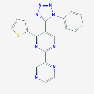 5-(1-phenyl-1H-tetraazol-5-yl)-2-(2-pyrazinyl)-4-(2-thienyl)pyrimidine