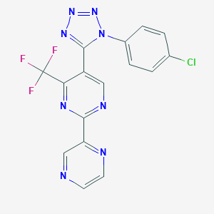 molecular formula C16H8ClF3N8 B214871 5-[1-(4-chlorophenyl)-1H-tetraazol-5-yl]-2-(2-pyrazinyl)-4-(trifluoromethyl)pyrimidine 