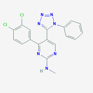 N-[4-(3,4-dichlorophenyl)-5-(1-phenyl-1H-tetraazol-5-yl)-2-pyrimidinyl]-N-methylamine