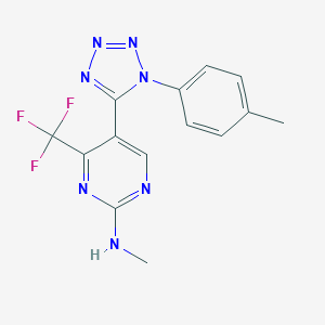molecular formula C14H12F3N7 B214876 N-methyl-N-[5-[1-(4-methylphenyl)-1H-tetraazol-5-yl]-4-(trifluoromethyl)-2-pyrimidinyl]amine 