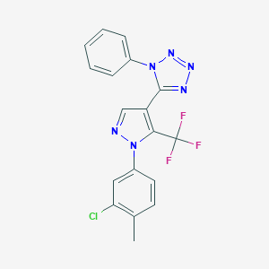 molecular formula C18H12ClF3N6 B214879 5-[1-(3-chloro-4-methylphenyl)-5-(trifluoromethyl)-1H-pyrazol-4-yl]-1-phenyl-1H-tetraazole 