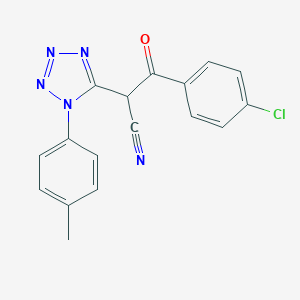 3-(4-chlorophenyl)-2-[1-(4-methylphenyl)-1H-tetraazol-5-yl]-3-oxopropanenitrile