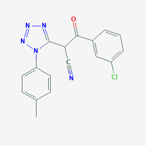 3-(3-chlorophenyl)-2-[1-(4-methylphenyl)-1H-tetraazol-5-yl]-3-oxopropanenitrile