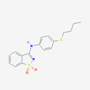 molecular formula C17H18N2O2S2 B214912 3-[(4-Butylthiophenyl)amino]benzo[d]1,2-thiazoline-1,1-dione 