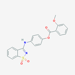 molecular formula C21H16N2O5S B214915 4-[(1,1-Dioxido-1,2-benzisothiazol-3-yl)amino]phenyl 2-methoxybenzoate 