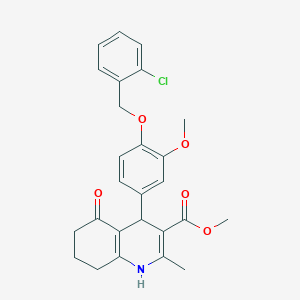 molecular formula C26H26ClNO5 B214932 Methyl 4-{4-[(2-chlorobenzyl)oxy]-3-methoxyphenyl}-2-methyl-5-oxo-1,4,5,6,7,8-hexahydro-3-quinolinecarboxylate 