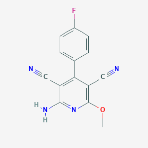 molecular formula C14H9FN4O B214938 2-Amino-4-(4-fluorophenyl)-6-methoxypyridine-3,5-dicarbonitrile 