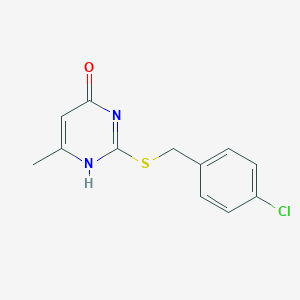molecular formula C12H11ClN2OS B214948 2-[(4-chlorophenyl)methylsulfanyl]-6-methyl-1H-pyrimidin-4-one 