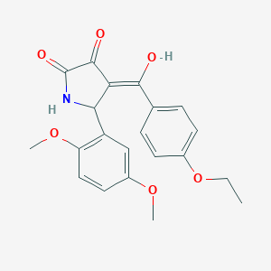 molecular formula C21H21NO6 B214955 5-(2,5-dimethoxyphenyl)-4-(4-ethoxybenzoyl)-3-hydroxy-1,5-dihydro-2H-pyrrol-2-one 