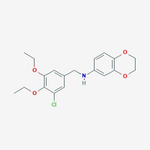 molecular formula C19H22ClNO4 B214957 N-[(3-chloro-4,5-diethoxyphenyl)methyl]-2,3-dihydro-1,4-benzodioxin-6-amine 