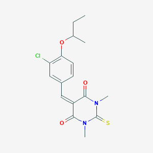 molecular formula C17H19ClN2O3S B214964 5-[4-(butan-2-yloxy)-3-chlorobenzylidene]-1,3-dimethyl-2-thioxodihydropyrimidine-4,6(1H,5H)-dione 