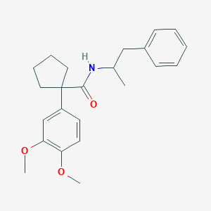 molecular formula C23H29NO3 B214970 1-(3,4-dimethoxyphenyl)-N-(1-phenylpropan-2-yl)cyclopentanecarboxamide 