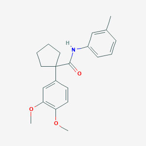 molecular formula C21H25NO3 B214972 1-(3,4-dimethoxyphenyl)-N-(3-methylphenyl)cyclopentanecarboxamide 