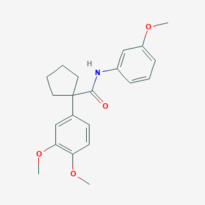 molecular formula C21H25NO4 B214973 1-(3,4-dimethoxyphenyl)-N-(3-methoxyphenyl)cyclopentanecarboxamide 
