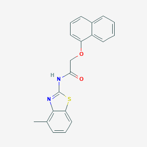 molecular formula C20H16N2O2S B214984 N-(4-methyl-1,3-benzothiazol-2-yl)-2-(1-naphthyloxy)acetamide 