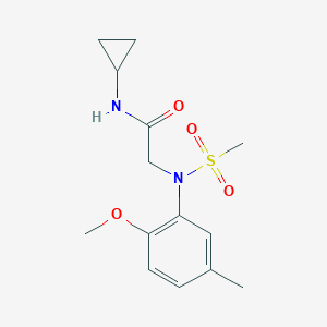 molecular formula C14H20N2O4S B214993 N-cyclopropyl-N~2~-(2-methoxy-5-methylphenyl)-N~2~-(methylsulfonyl)glycinamide 