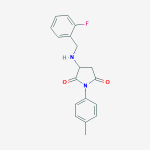 molecular formula C18H17FN2O2 B214995 3-[(2-Fluorobenzyl)amino]-1-(4-methylphenyl)pyrrolidine-2,5-dione 
