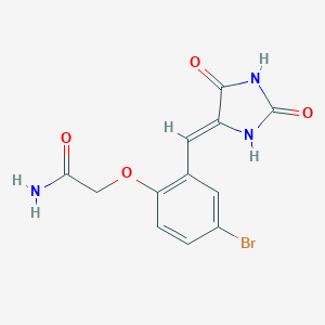 molecular formula C12H10BrN3O4 B214998 2-(4-Bromo-2-{[(4Z)-2,5-dioxoimidazolidin-4-ylidene]methyl}phenoxy)acetamide 