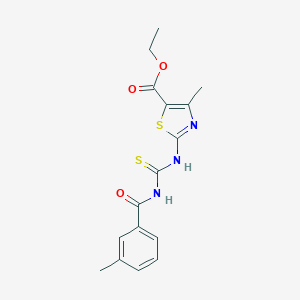 molecular formula C16H17N3O3S2 B215006 Ethyl 4-methyl-2-({[(3-methylbenzoyl)amino]carbonothioyl}amino)-1,3-thiazole-5-carboxylate 