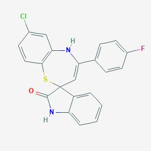 molecular formula C22H14ClFN2OS B215008 7-chloro-4-(4-fluorophenyl)-1',2,3',5-tetrahydrospiro([1,5]benzothiazepine-2,3'-[2'H]-indole)-2'-one 