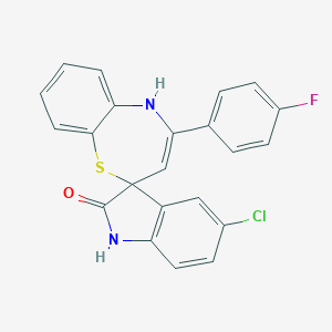 molecular formula C22H14ClFN2OS B215010 5-chloro-4'-(4-fluorophenyl)spiro[1H-indole-3,2'-5H-1,5-benzothiazepine]-2-one 