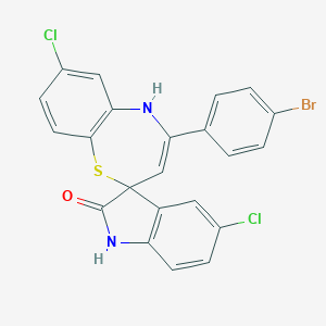 molecular formula C22H13BrCl2N2OS B215014 4-(4-bromophenyl)-5',7-dichloro-1',2,3',5-tetrahydrospiro([1,5]benzothiazepine-2,3'-[2'H]-indole)-2'-one 