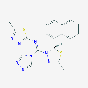 molecular formula C19H16N8S2 B215038 5-methyl-N-[(5-methyl-2-(1-naphthyl)-1,3,4-thiadiazol-3(2H)-yl)(4H-1,2,4-triazol-4-yl)methylene]-1,3,4-thiadiazol-2-amine 