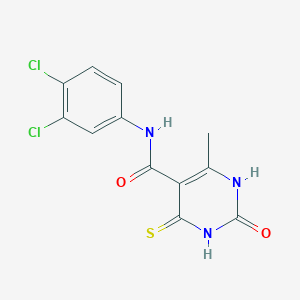 N-(3,4-dichlorophenyl)-2-hydroxy-4-methyl-6-sulfanyl-5-pyrimidinecarboxamide