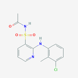 molecular formula C14H14ClN3O3S B215054 N-acetyl-2-(3-chloro-2-methylanilino)-3-pyridinesulfonamide CAS No. 55841-85-5