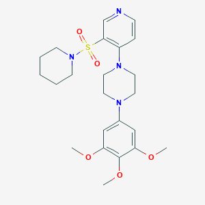 molecular formula C23H32N4O5S B215057 1-[3-(1-Piperidinylsulfonyl)-4-pyridinyl]-4-(3,4,5-trimethoxyphenyl)piperazine 